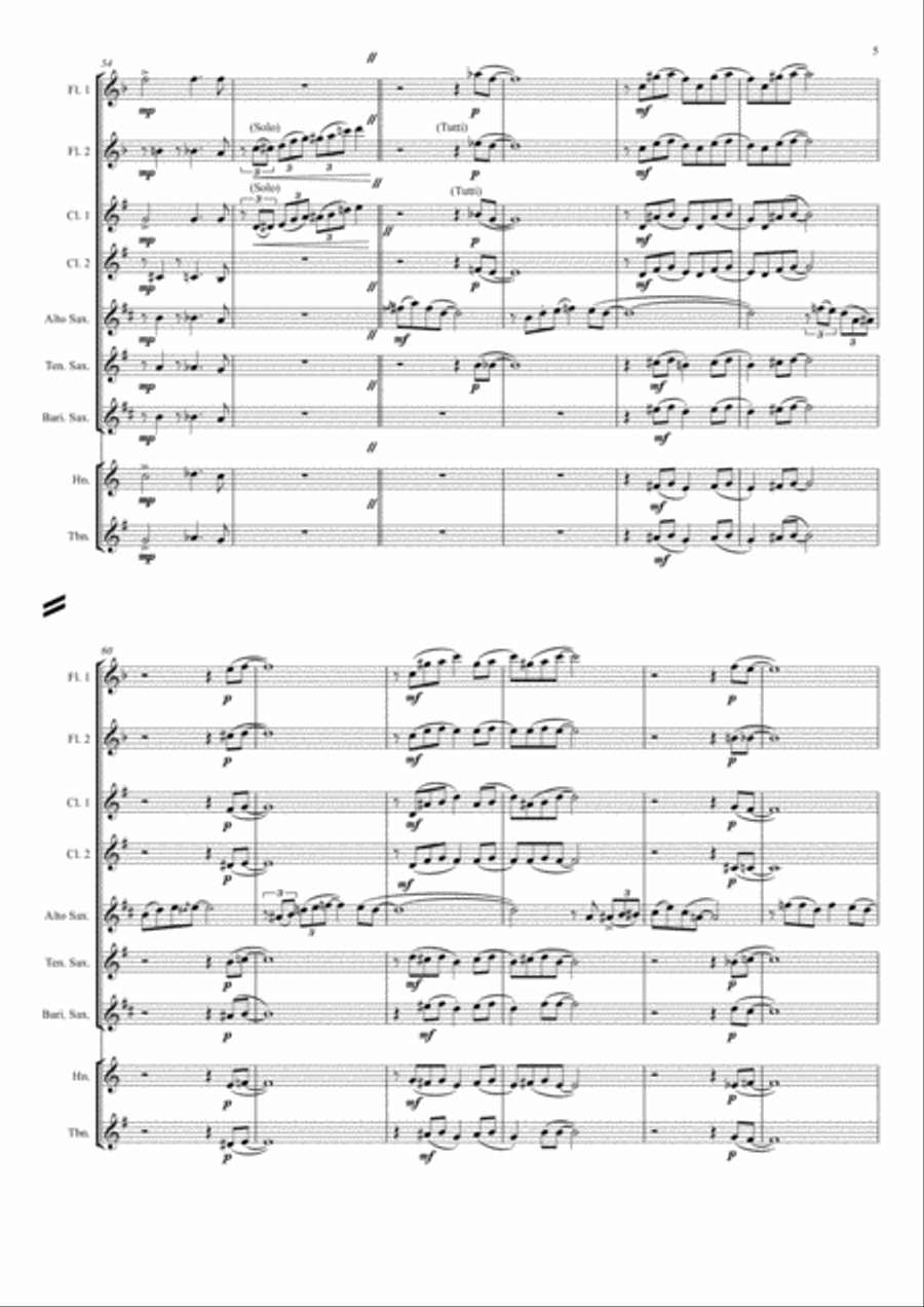 St. Louis Blues (Handy) for 9 part wind ensemble Jazz Ensemble scores gallery preview page 5