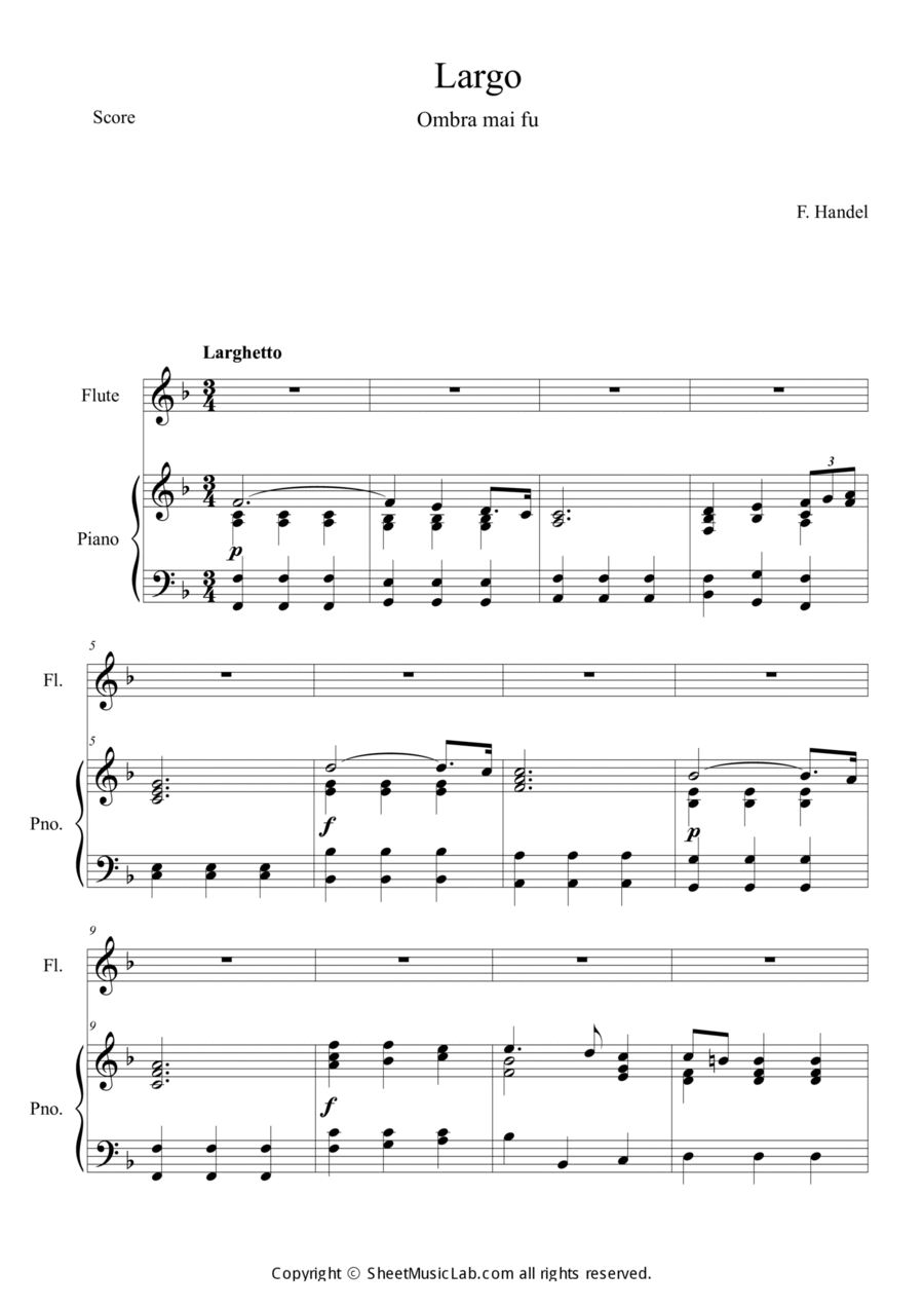 Largo Flute Solo scores gallery preview page 1