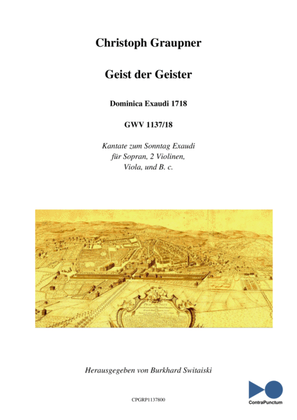 Graupner Christoph Cantata Geist der Geister GWV 1137/18