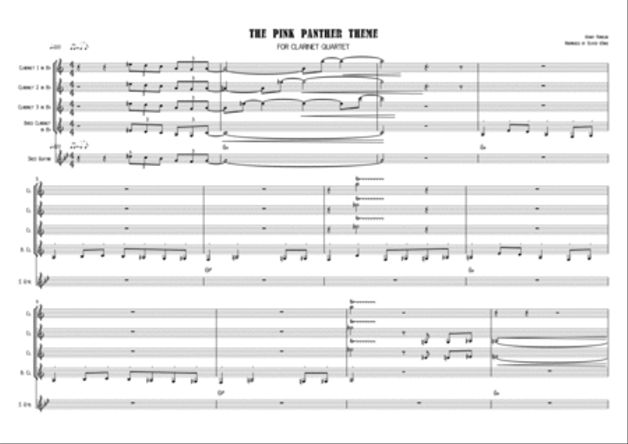 The Pink Panther from THE PINK PANTHER Woodwind Quartet scores gallery preview page 2