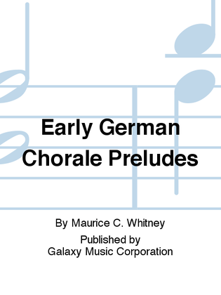 Book cover for Early German Chorale Preludes