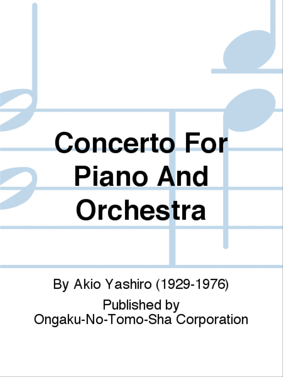 Concerto For Piano And Orchestra Piano Solo - Sheet Music