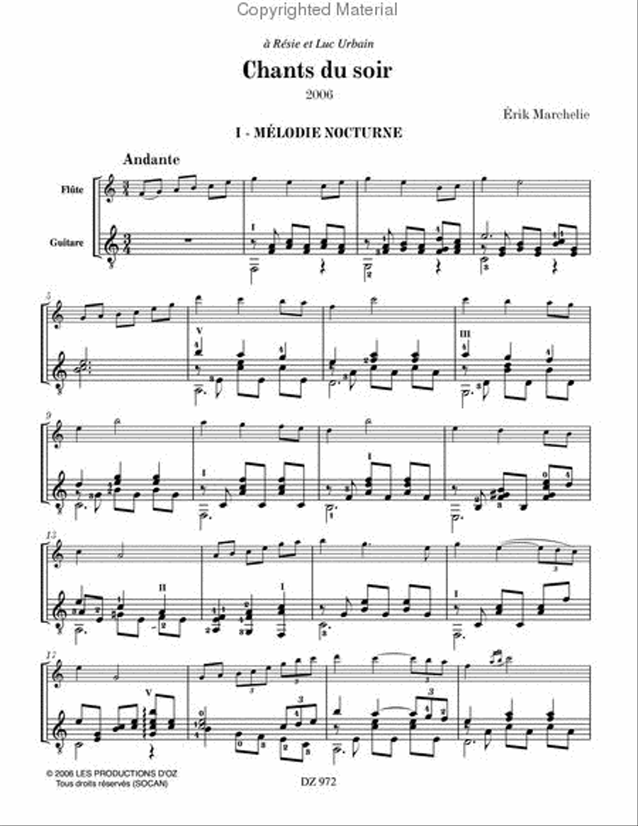 Chants du soir Flute scores gallery preview page 2