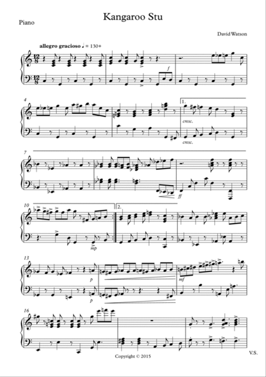Kangaroo Stu- tuba and piano Piano scores gallery preview page 3