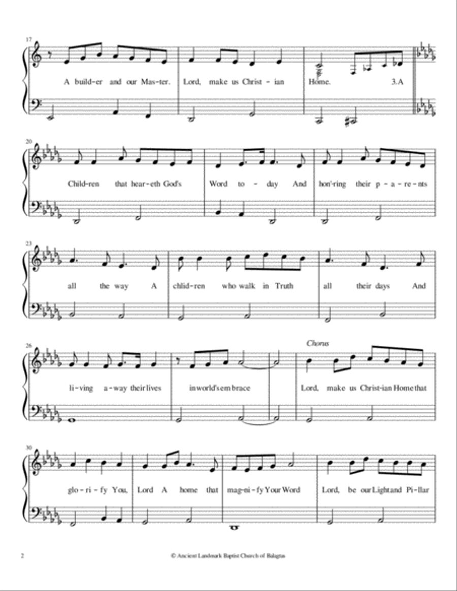 Lord, Make us Christian Home Piano Solo scores gallery preview page 2