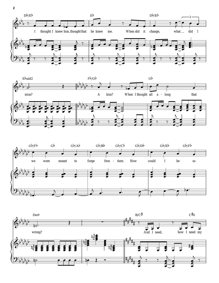 Astonishing Piano, Vocal, Guitar scores gallery preview page 2