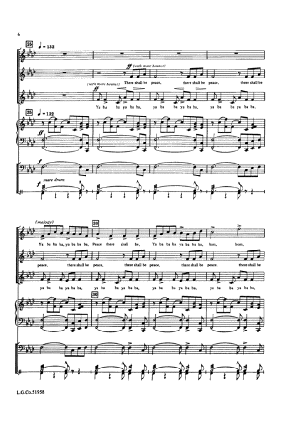 Ya Ba Bom Choir scores gallery preview page 4