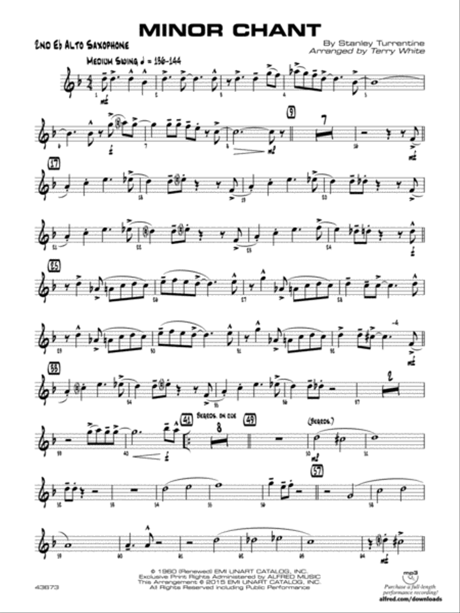 Minor Chant: 2nd E-flat Alto Saxophone Jazz Ensemble scores gallery preview page 1