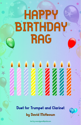Book cover for Happy Birthday Rag, for Trumpet and Clarinet Duet