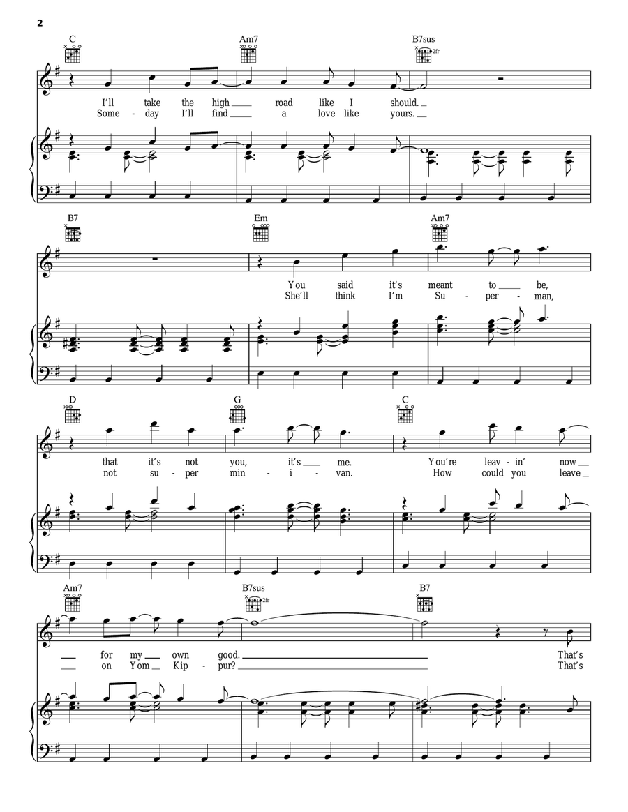 50 Ways To Say Goodbye Piano, Vocal, Guitar scores gallery preview page 2