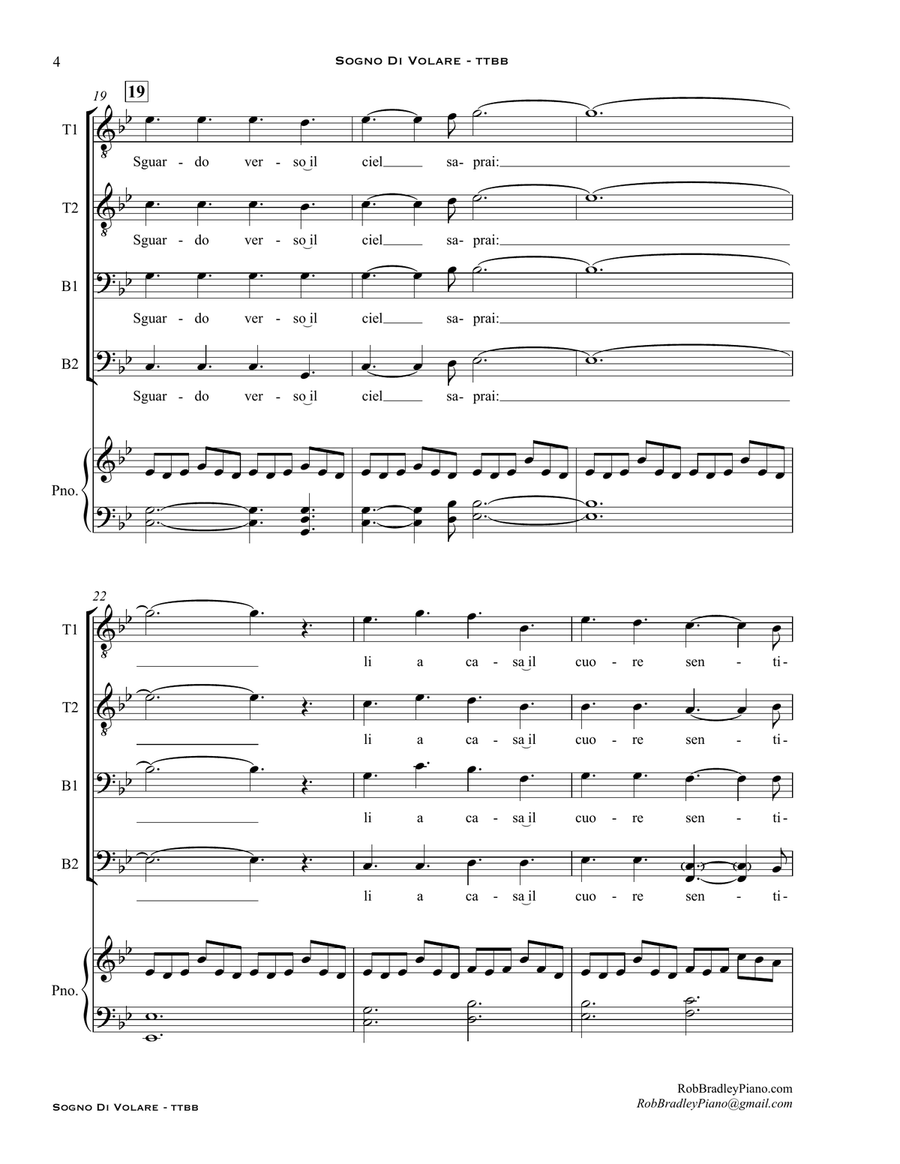 Sogno Di Volare TTBB scores gallery preview page 4