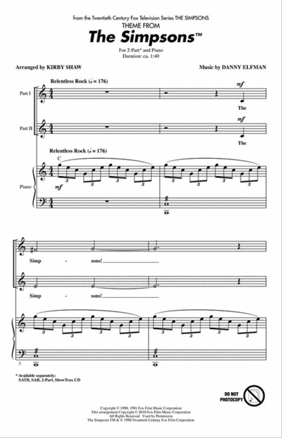 The Simpsons (Theme) The Simpsons (Theme) 2-Part scores gallery preview page 2