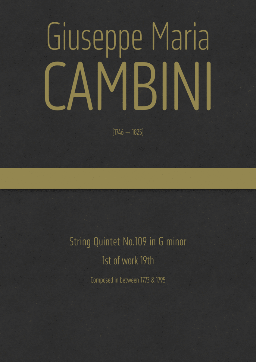 Cambini - String Quintet No.109 in G minor ; 1st of work 19th image number null