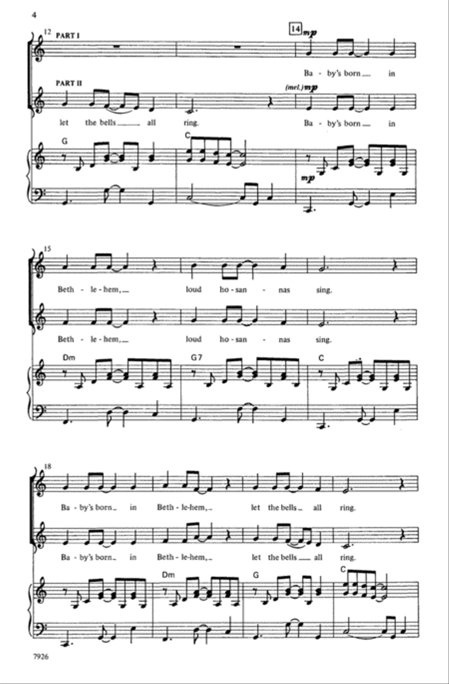 Baby's Born in Bethlehem Choir scores gallery preview page 2