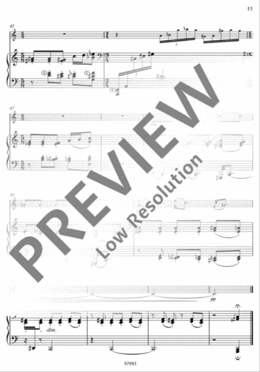Trois pièces pittoresques Flute Solo scores gallery preview page 12