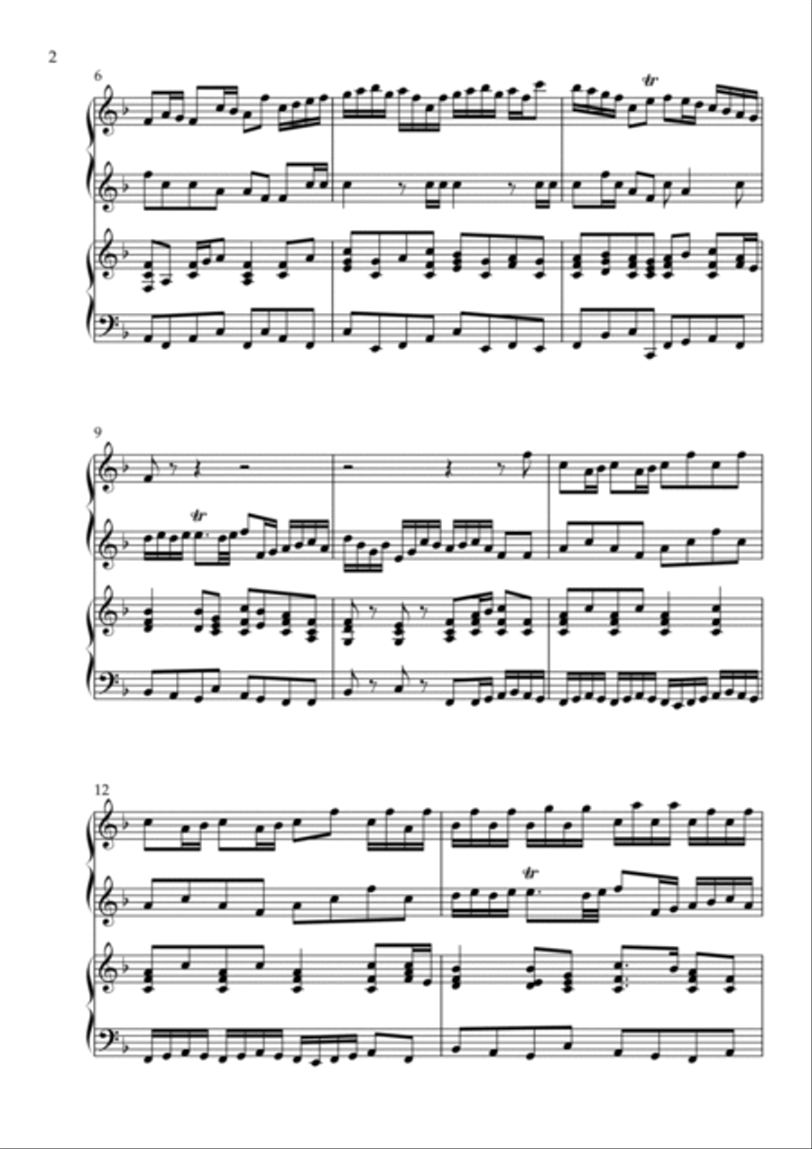 Brandenburg Concerto No. 2 in F Major, BWV 1047 (Organ Duet) Organ Solo scores gallery preview page 2