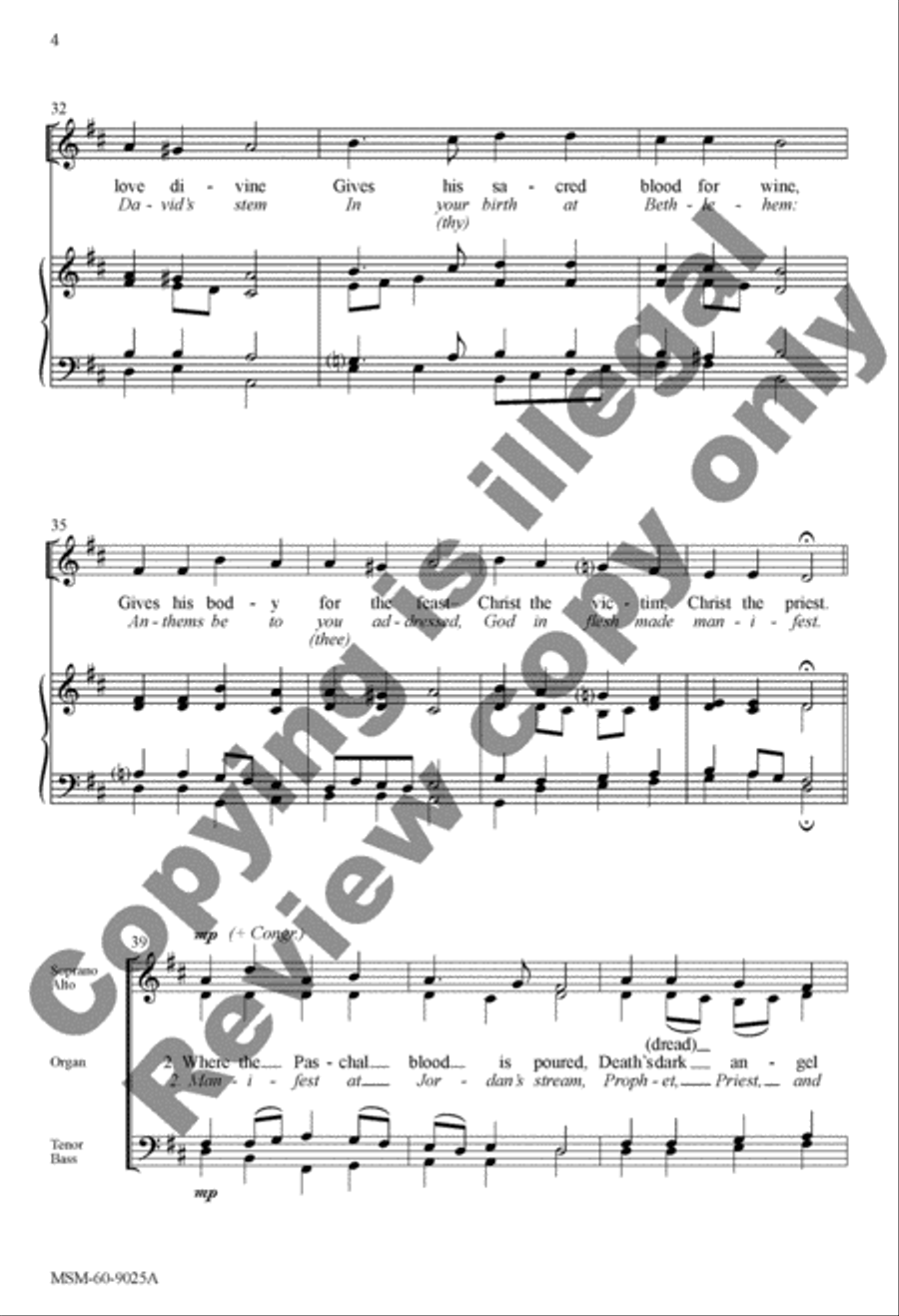 At the Lamb's High Feast We Sing Songs of Thankfulness and Praise 4-Part scores gallery preview page 4