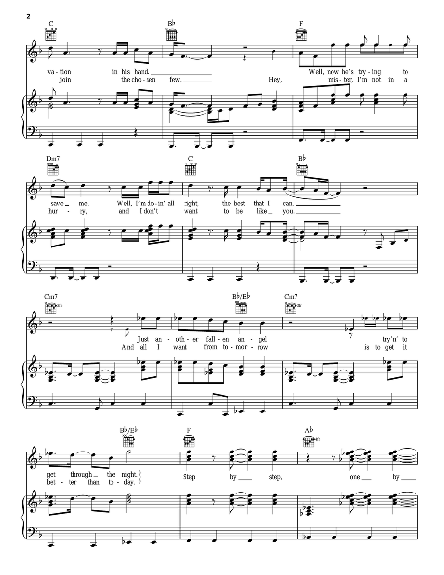 Jacob's Ladder Piano, Vocal, Guitar scores gallery preview page 2