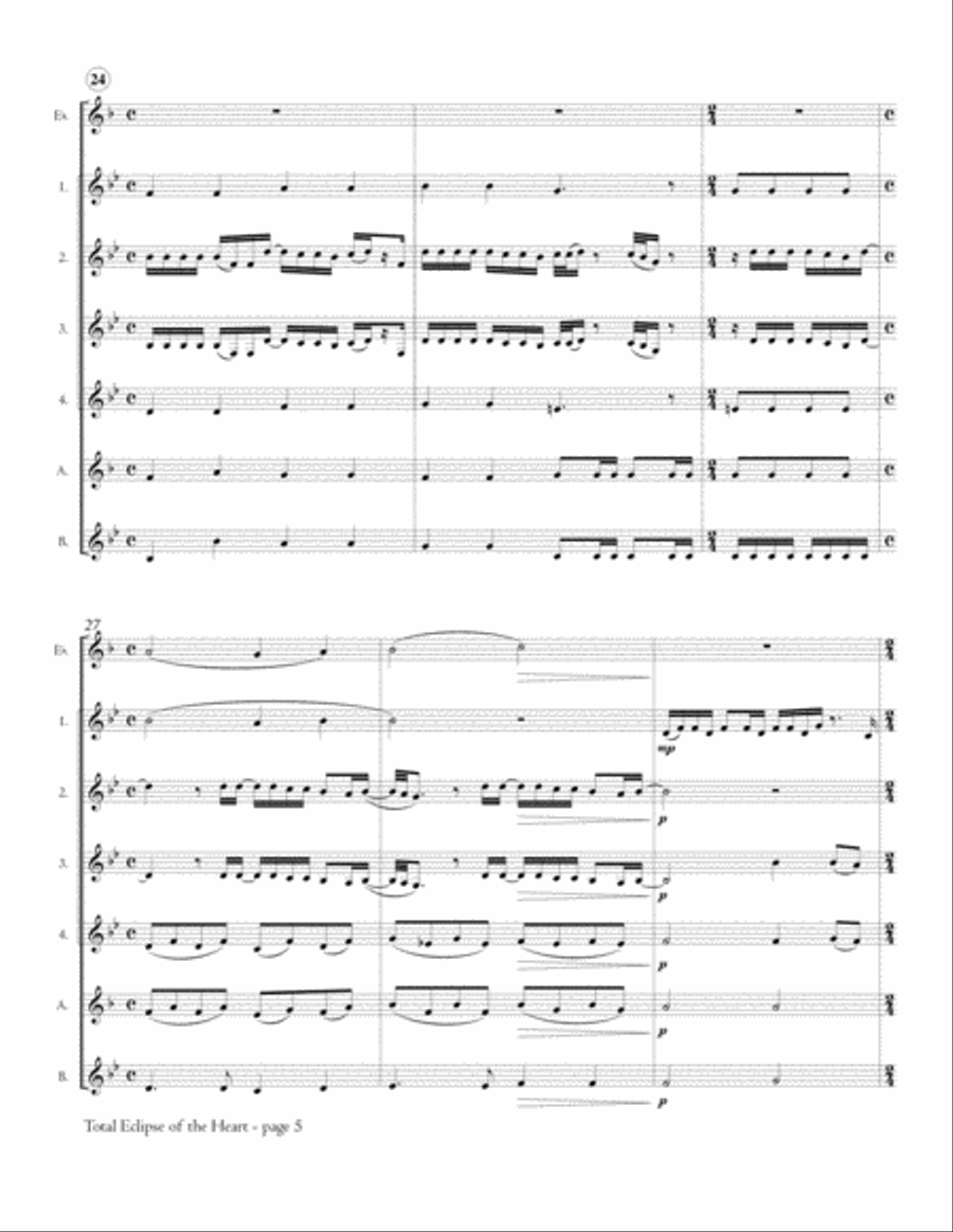Total Eclipse Of The Heart Woodwind Ensemble scores gallery preview page 6