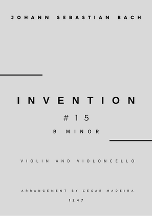Invention No.15 in B Minor - Violin and Cello (Full Score and Parts)