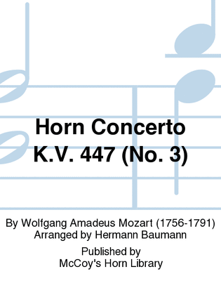 Book cover for Horn Concerto K.V. 447 (No. 3)