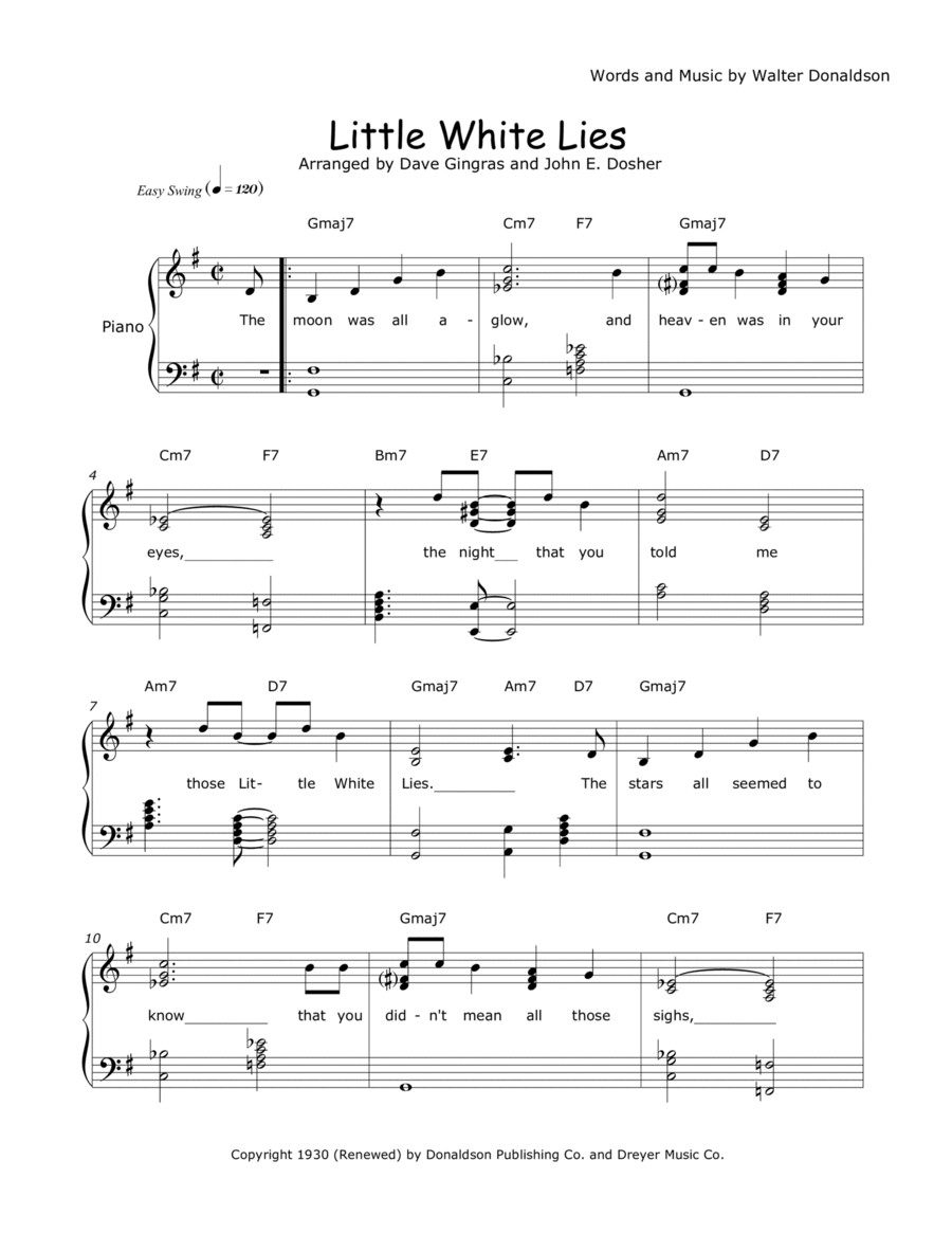Little White Lies Voice scores gallery preview page 1