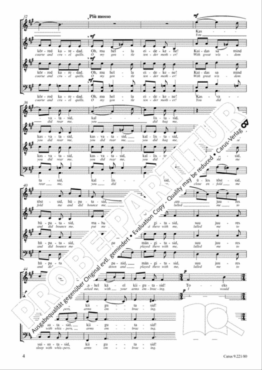 Veljo Tormis: Three soongs from the Epos (Kalevipoeg) Choir scores gallery preview page 5