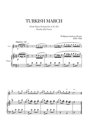 W. A. Mozart - Turkish March (Alla Turca) (with chords) for Flute and Piano