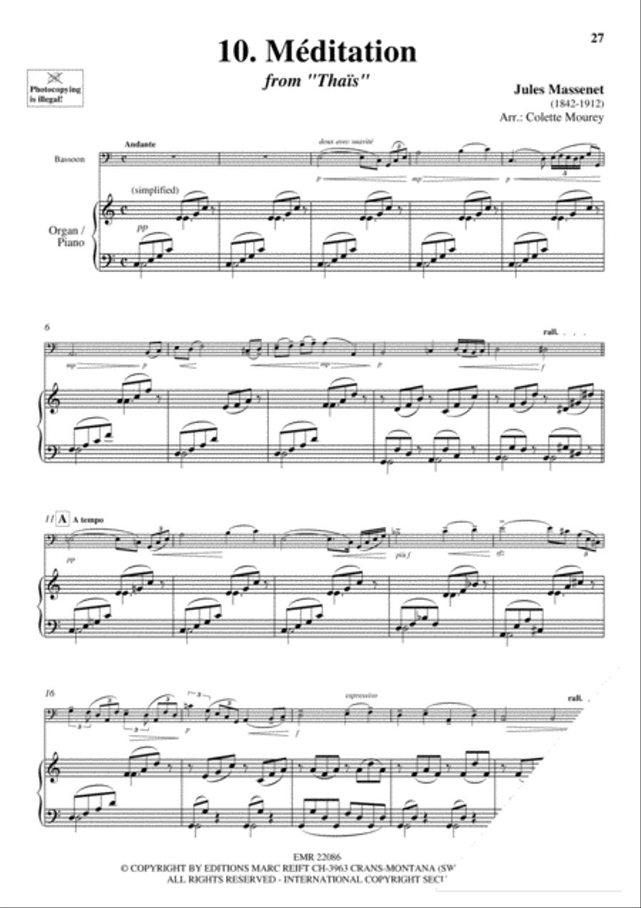 20 Greatest Meditations Bassoon Solo scores gallery preview page 12