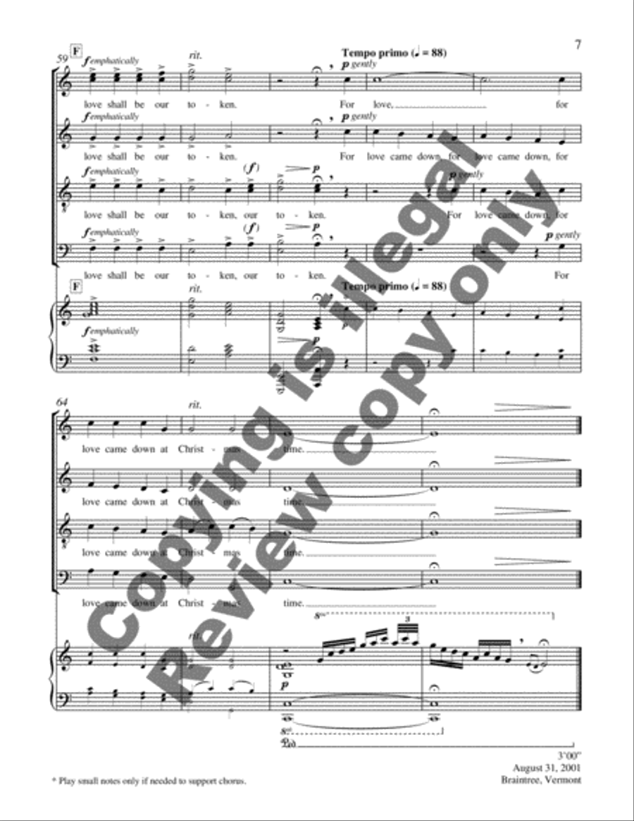 Rejoice!: 2. Love Came Down at Christmas 4-Part scores gallery preview page 6