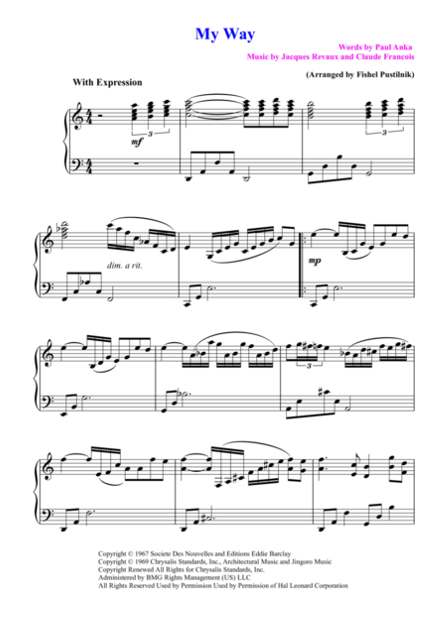 My Way Piano Solo scores gallery preview page 2