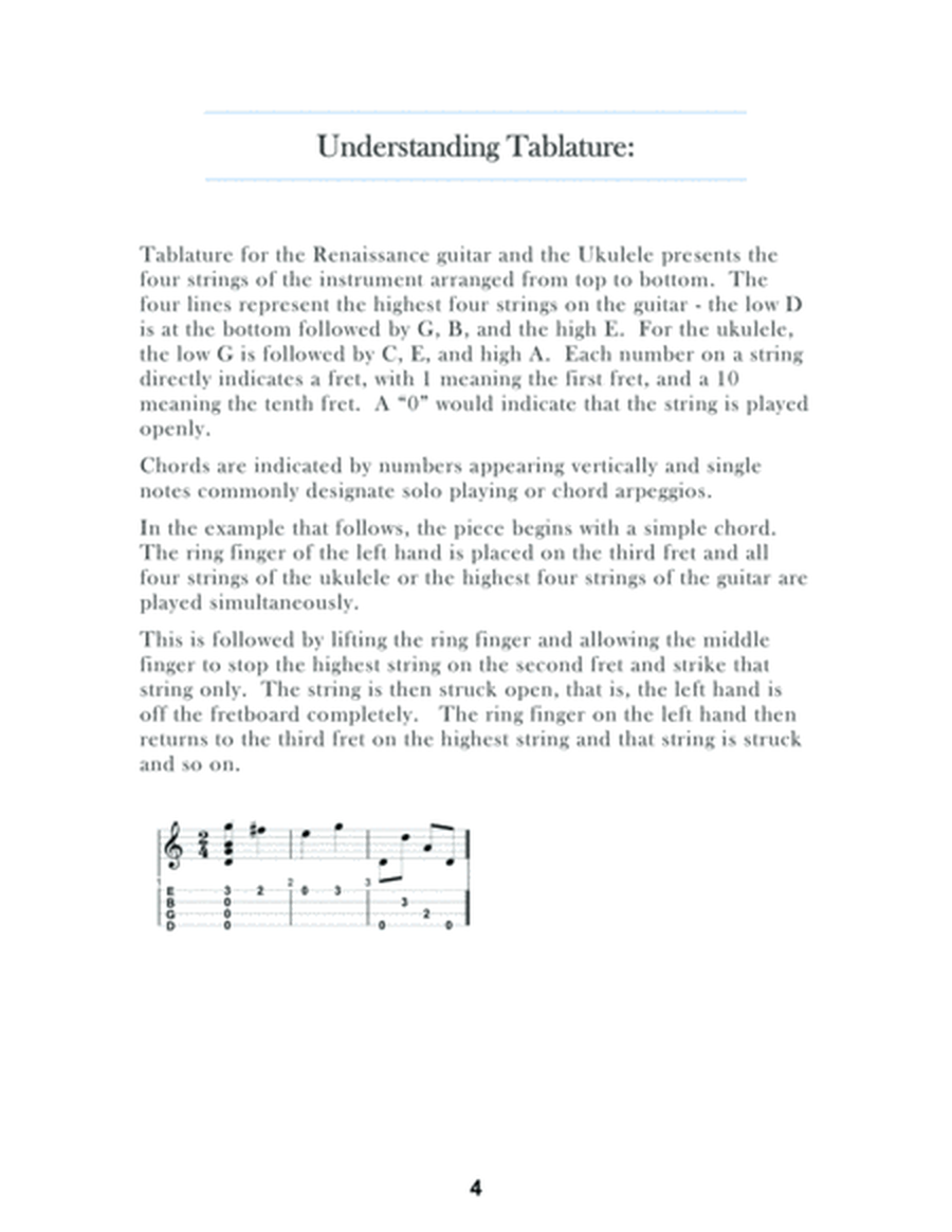 Guillaume Morlaye: First Book of Tablature For Low G Ukulele