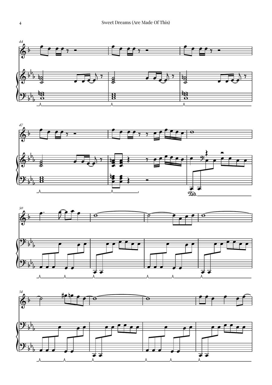 Sweet Dreams (Are Made Of This) B-Flat Clarinet scores gallery preview page 4