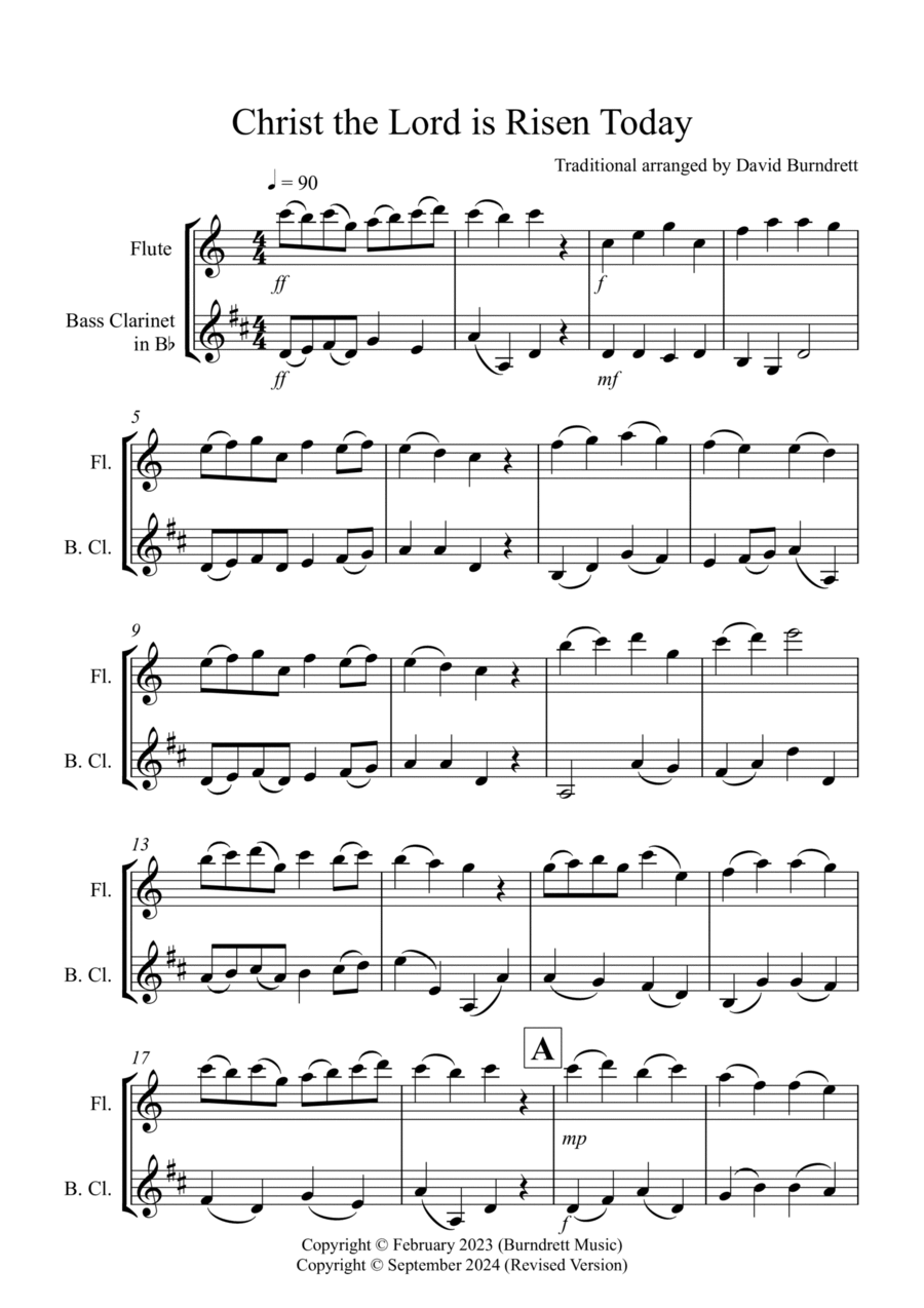 Book cover for Christ The Lord is Risen Today for Flute and Bass Clarinet Duet