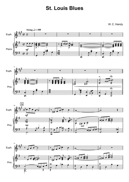 St. Louis Blues - Euphonium/Baritone (treble clef) image number null