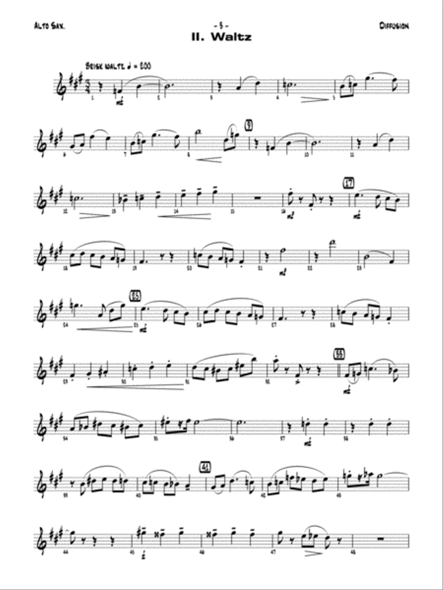 Diffusion for Sax Quartet: E-flat Alto Saxophone Saxophone Quartet scores gallery preview page 4