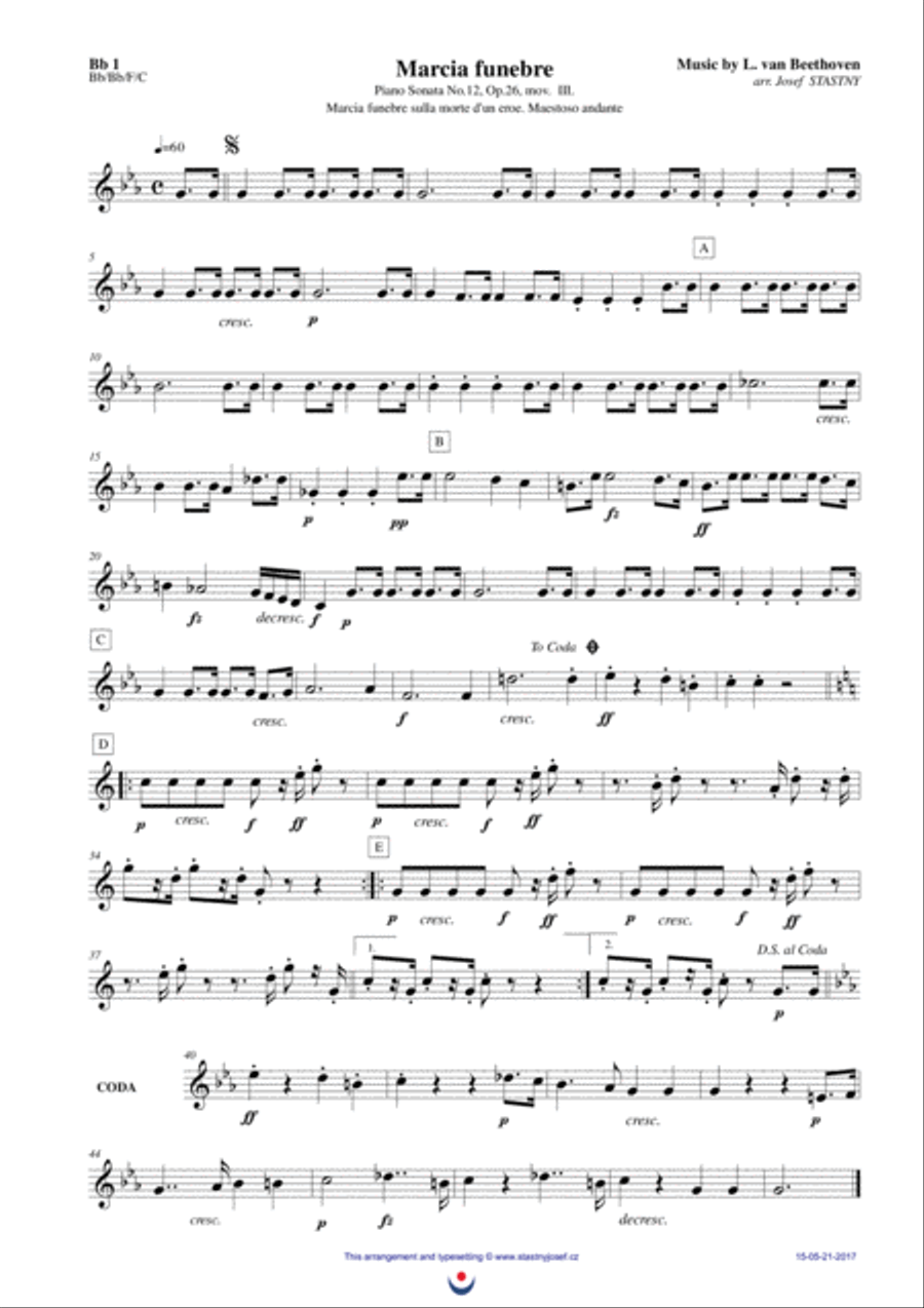 Funeral March (Beethoven) Brass Ensemble scores gallery preview page 3
