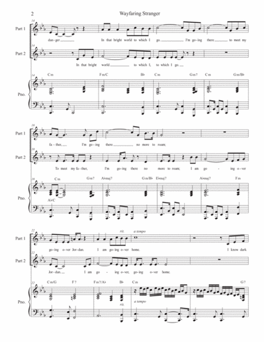 Wayfaring Stranger (2-part choir) image number null