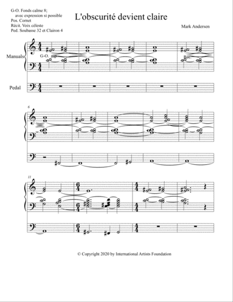 L'obscurité devient claire (Darkness Becomes Light) for Organ in French Style Organ Solo scores gallery preview page 2