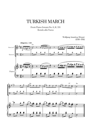 W. A. Mozart - Turkish March (Alla Turca) (with chords) for French Horn, Bassoon and Piano