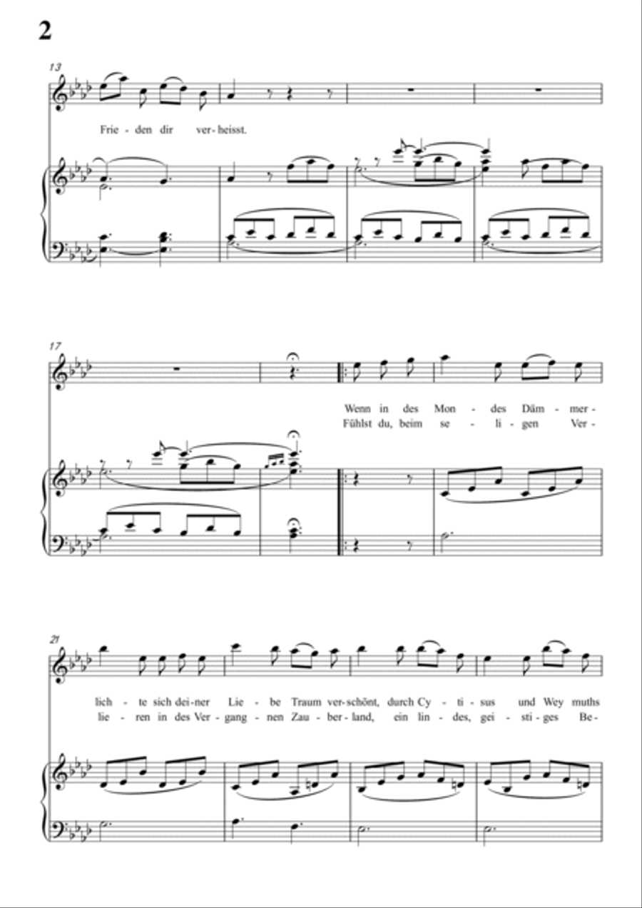 Schubert-Lied aus der Ferne in bA for Vocal and Piano Voice scores gallery preview page 3