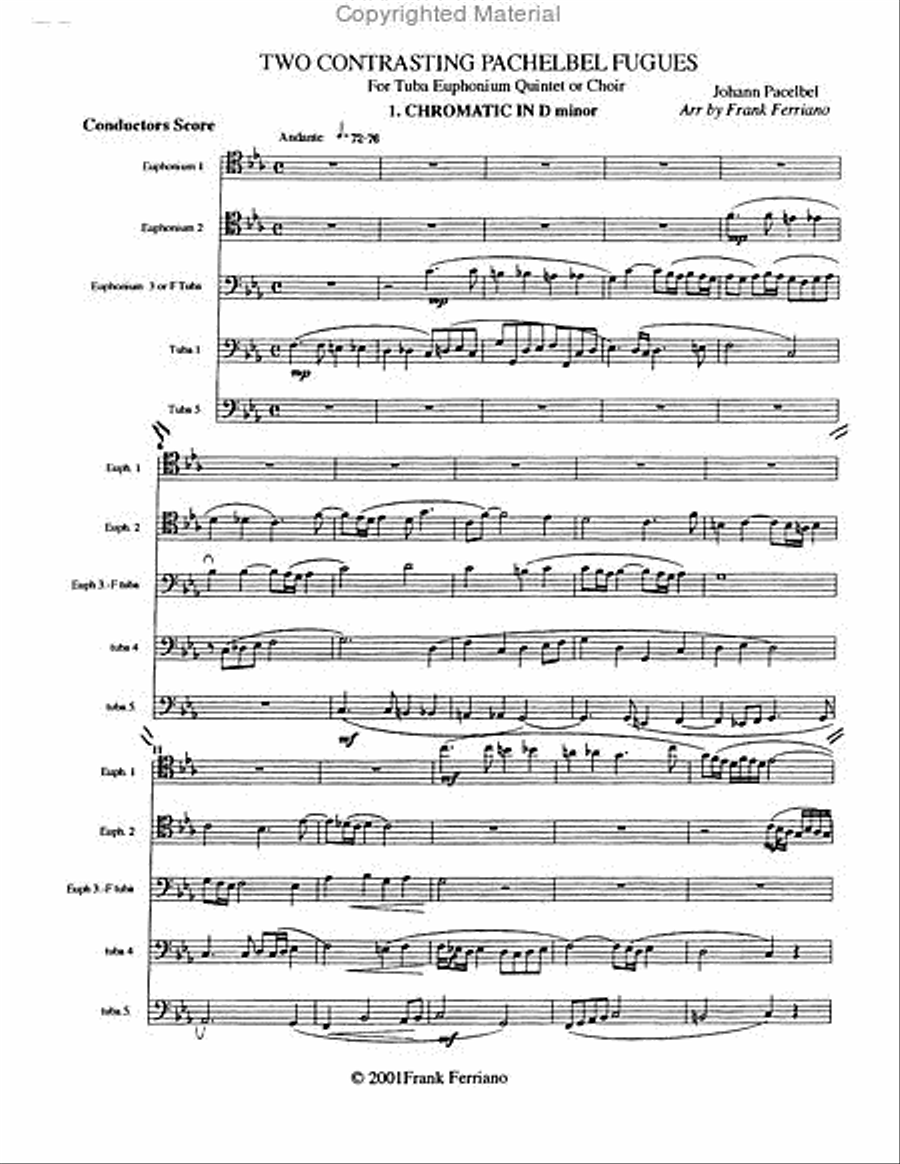 Two Contrasting Pachelbel Fugues Large Ensemble scores gallery preview page 2