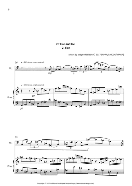 Of Fire and Ice for Cello and Piano image number null