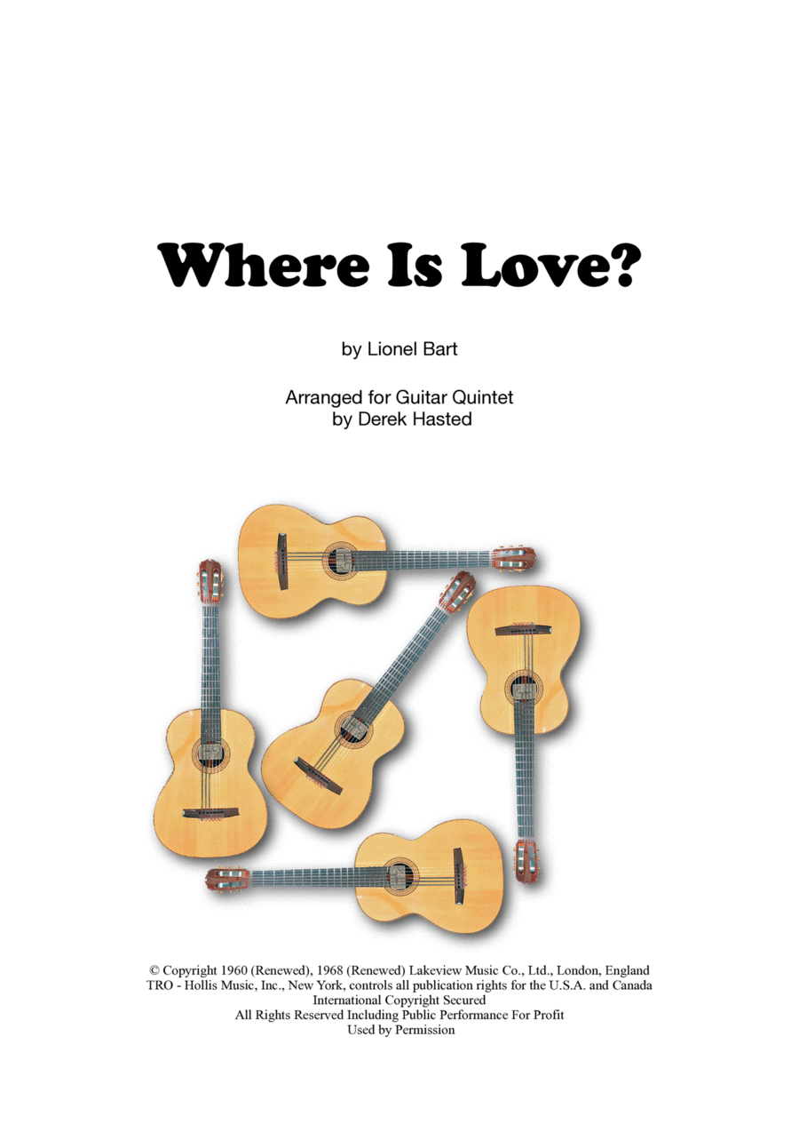 Where Is Love? Guitar Ensemble scores gallery preview page 1