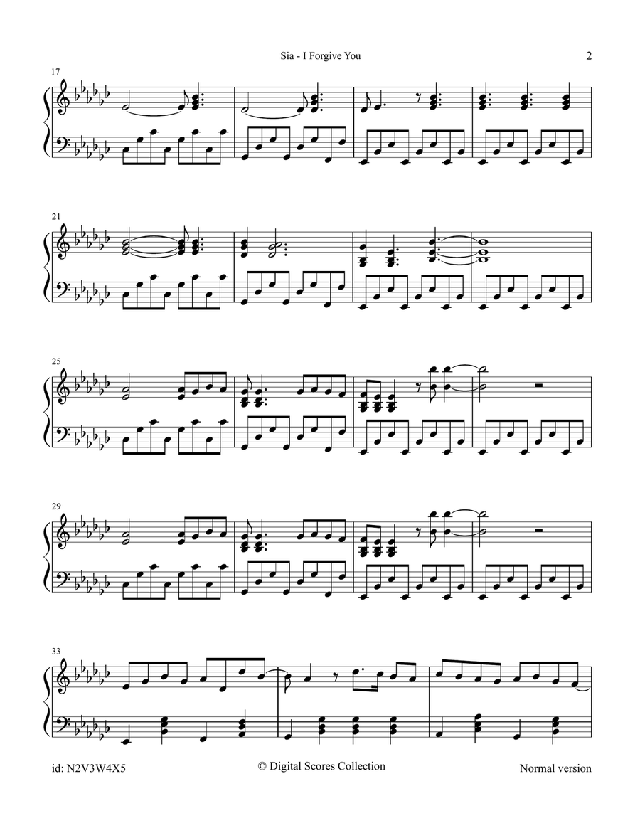 I Forgive You I Forgive You Piano Solo scores gallery preview page 2