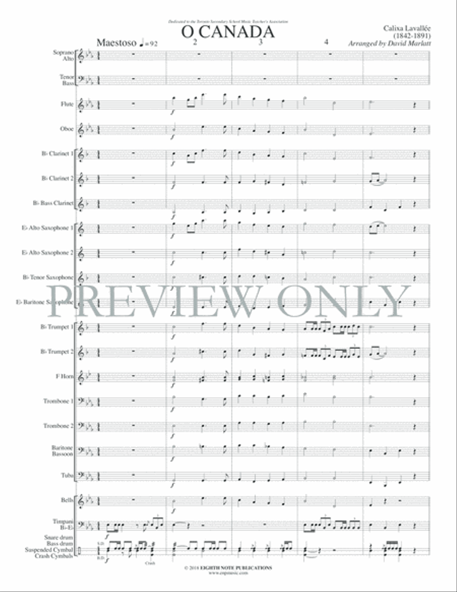 O Canada Concert Band scores gallery preview page 4