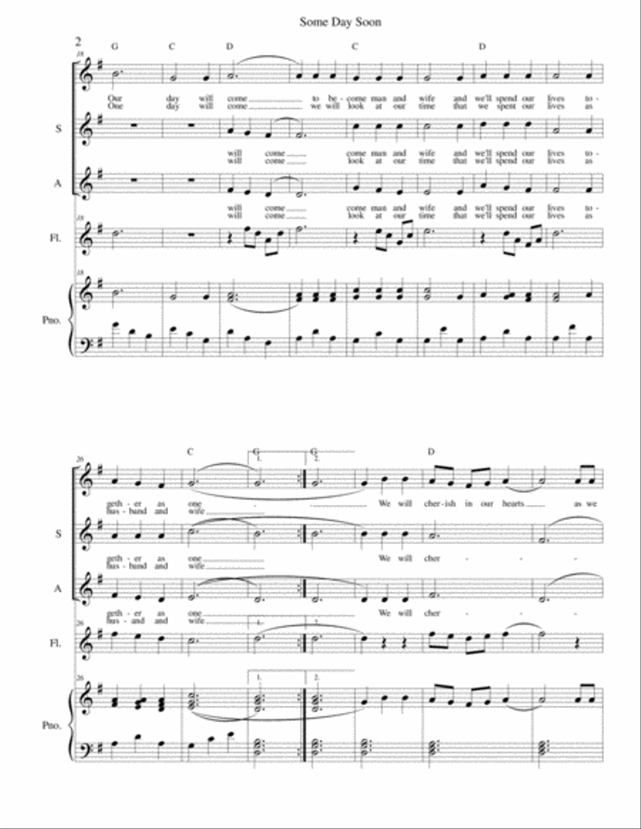 Some Day Soon - wedding - vocal trio and piano with optional instruments Piano, Vocal, Guitar scores gallery preview page 2