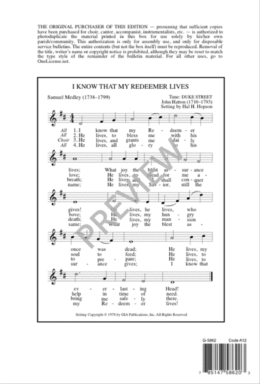 I Know That My Redeemer Lives 4-Part scores gallery preview page 10