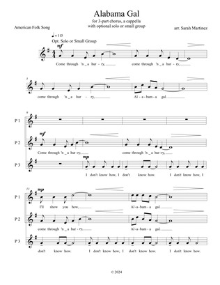 Alabama Gal / Come Through in a Hurry (3-part, a cappella)
