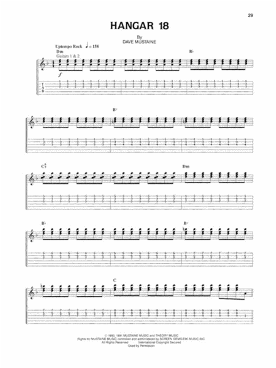 Megadeth – Rust in Peace Electric Guitar scores gallery preview page 4
